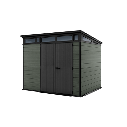 Keter 9x 7 Cortina Heavy Duty Plastic Pent Shed – Dark Green
