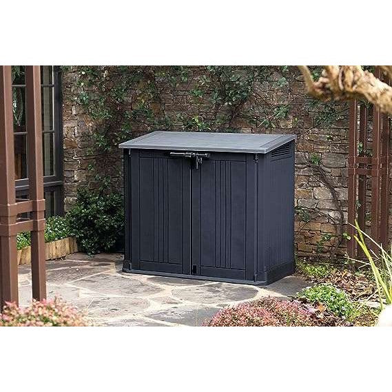 Keter Store It Out Nova 880L Storage Box (with pistons) – Dark Grey with Light Grey Lid