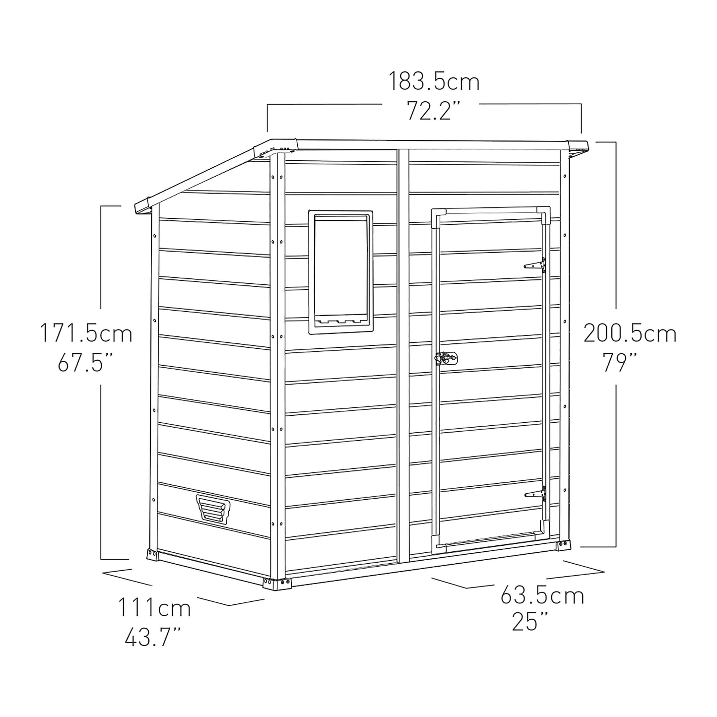 Klikstrom Senner 6×4 ft Pent Grey Shed with floor & 1 window
