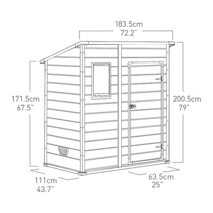 Klikstrom Senner 6×4 ft Pent Grey Shed with floor & 1 window
