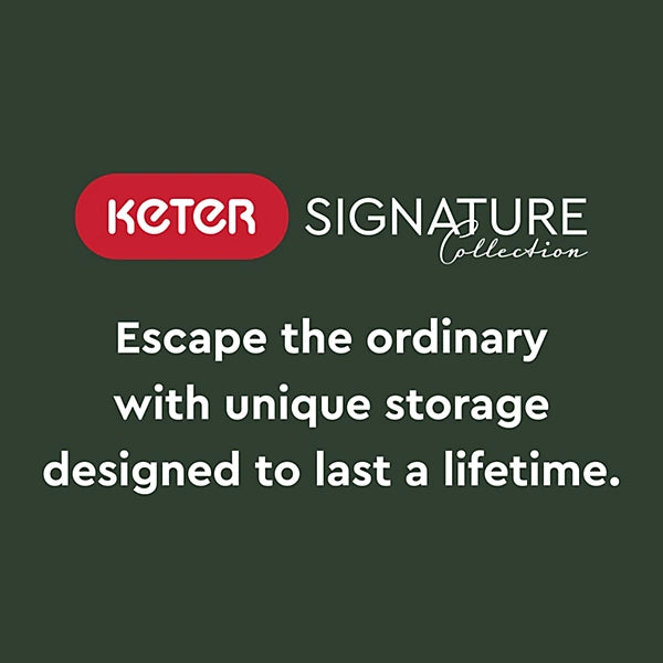 Keter Signature Decocoat Walnut 2020L Pent Garden storage 6×3 ft (H)1325mm (W)1905mm
