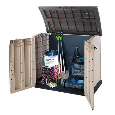 Keter Store-it-out ARC Beige & brown 1200L Garden storage box (H)1200mm (W)1460mm